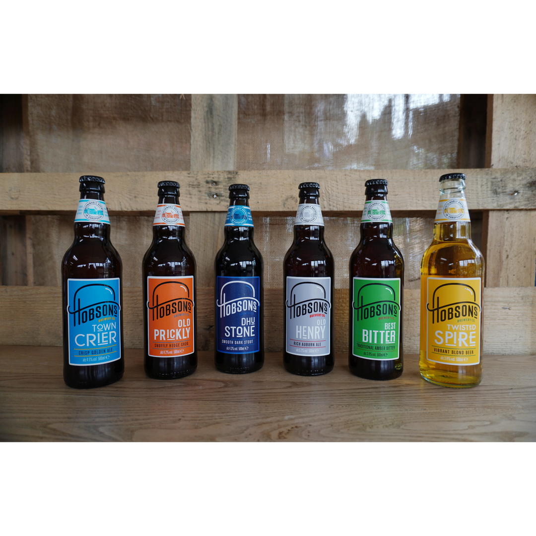6 BEER ALE BOTTLES